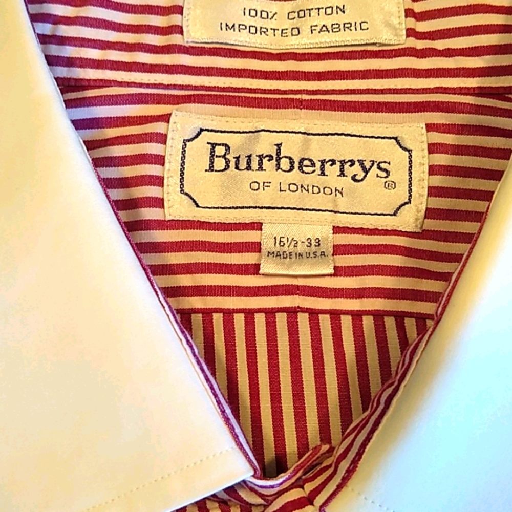 Burberrys red pinstripe dress shirt